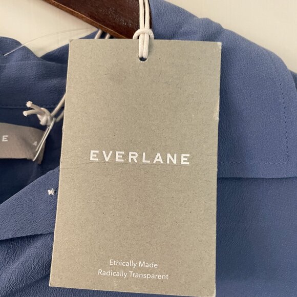 Everlane Blue Washable Silk Shirt Size 4 - Picture 6 of 6